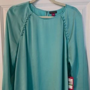 NWT Vince Camuto Daybreak Aqua Blouse Size Large